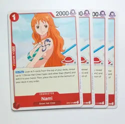 4 x Nami OP01-016 LD01 Learn Together Strawhat Stamp One Piece TCG Card Game NM - Image 1