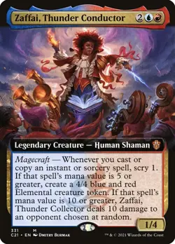 1x - Zaffai, Thunder Conductor - Extended Art #331 - Commander 2021 - NM MTG - Image 1