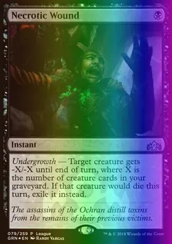 Magic the Gathering MTG Necrotic Wound (79) Guilds of Ravnica Promos LP FOIL - Image 1