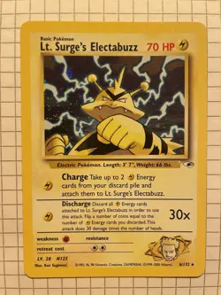 Lt. Surge's Electabuzz Gym Heroes 6/132 Holo Ultra Rare Pokemon TCG Card - Image 1