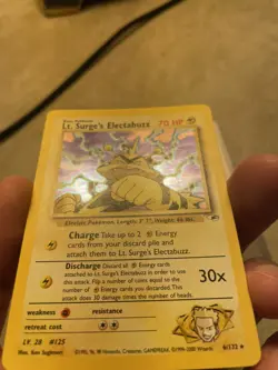 Lt. Surge's Electabuzz Gym Heroes 6/132 Holo Ultra Rare Pokemon TCG Card - Image 5
