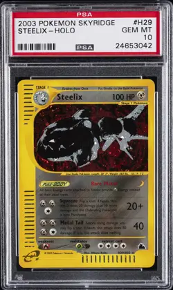 2003 POKEMON SKYRIDGE #H29 STEELIX-HOLO PSA 10 - Image 1
