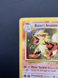 Pokemon TCG Blaine's Arcanine Gym Challenge 1/132 Holo Unlimited Rare LP Swirl!! - Image 2