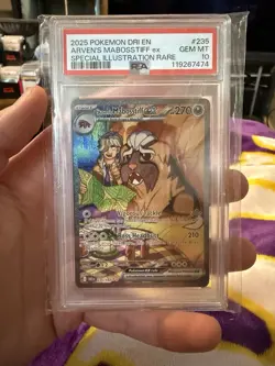 PSA 10 Pokemon TCG Arven's Mabosstiff EX #235/182 Sv10: Destined Rivals SAR - Image 1
