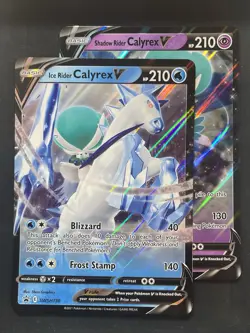 JUMBO Oversized Pokemon Ice & Shadow Rider Calyrex V SWSH130 Sword & Shield - Image 1