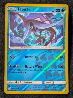 Tapu Fini 53/236 SM Unified Minds Reverse Holo LP Pokemon TCG - Image 1