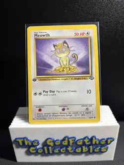 Pokemon TCG Meowth 56/64 1st Edition Jungle Vintage - Image 1