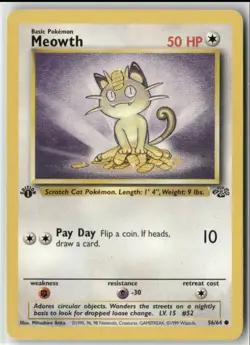 1999 Pokemon Classic - Jungle Vintage 1st Edition Meowth #56/64 - Image 1