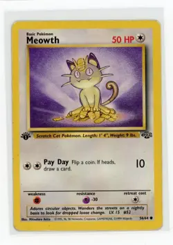 Pokemon Jungle 1st Edition #56/64 Meowth - Image 1