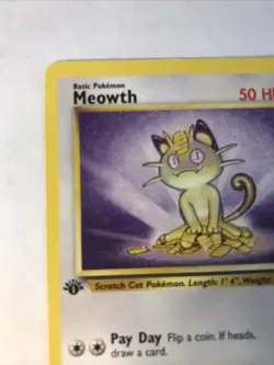 Meowth 1st Edition 56/64 Common 1999 Pokemon - Image 5