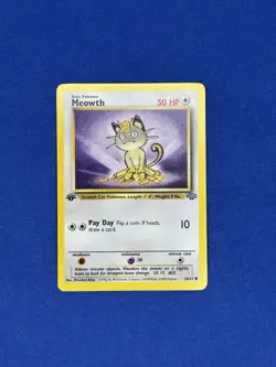 NM MEOWTH 1ST EDITION - 56/64 WotC Pokemon TCG Jungle Set - Image 1
