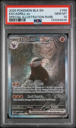Pokemon TCG Excadrill EX Sir 168/086 Black Bolt PSA 10 GEM MT - Image 1
