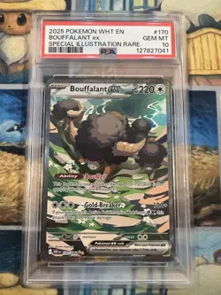 2025 POKEMON WHT EN-WHITE FLARE SPECIAL ILLUSTRATION RARE BOUFFALANT EX PSA 10 - Image 1
