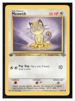 Meowth Jungle #56/64 1st Edition Pokemon MP - Image 1