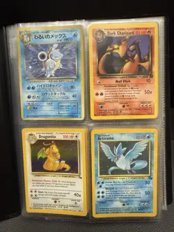 VINTAGE POKEMON BINDER COLLECTION LOT 25+ HOLOS! DRAGONITE CHARIZARD WOTC - Image 1