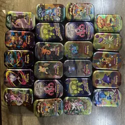 Pokemon TCG 24 EMPTY Tins,151,Prismatic Evolution,Mega Hero,Paldean,XY/S&M - Image 1