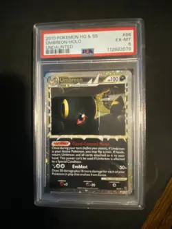 Pokemon HeartGold SoulSilver Umbreon (Prime) 86/90 Undaunted Holo PSA 6 - Image 3