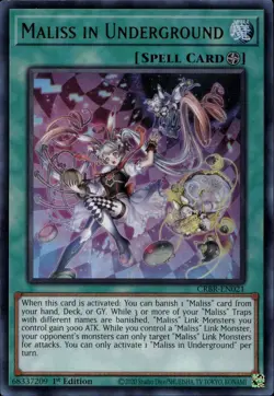 Maliss in Underground NA 1st Ed Ultra Rare CRBR-EN021 Yu-Gi-Oh! - Image 1