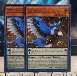 Yugioh Collector's Mythical Beast Garuda EXFO-EN023 1st (X2) +BONUS HOLO - Image 3