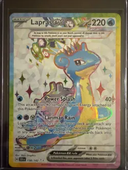 Pokemon TCG Lapras EX Full Art Ultra Rare Holo Card 158/142 Stellar Crown - Image 1