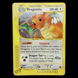 Pokemon Expedition Holo DRAGONITE #9/165 (E-reader) Real Clean Card LP SWIRL - Image 1