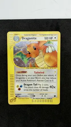 Pokemon Expedition Holo DRAGONITE #9/165 (E-reader) Real Clean Card LP SWIRL - Image 2