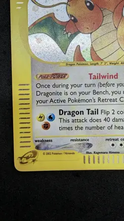 Pokemon Expedition Holo DRAGONITE #9/165 (E-reader) Real Clean Card LP SWIRL - Image 4
