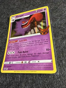 Pokemon Gengar TCG Stamped Card Halloween Trick or Trade, Holo Rare, 057/198 LP - Image 2