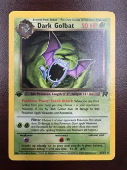 Pokemon Card - Dark Golbat Team Rocket 24/82 Rare 1st Edition LP+ - Image 1