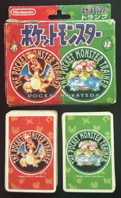 Rare Pokemon poker card Red Charizard & Green Venusaur Playing Cards 1996 - Image 1