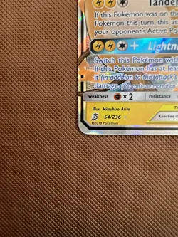 Pokemon Raichu & Alolan Raichu GX 54/236 NM Unified Minds Ultra Rare Holo - Image 4