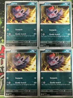 4X Pokemon TCG Zorua 031/064 Play Set Shrouded Fable Regular 2024 English NM - Image 1