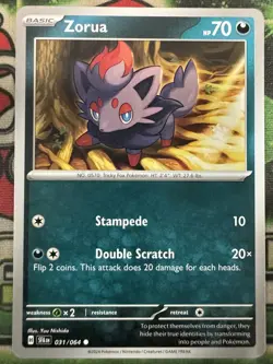 4X Pokemon TCG Zorua 031/064 Play Set Shrouded Fable Regular 2024 English NM - Image 2