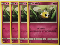 POKEMON 4X CUTIEFLY 92/149 SUN & MOON BASE SET COMMON NEAR MINT-PLAYSET - Image 1