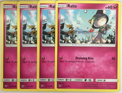 POKEMON 4X RALTS 91/147 BURNING SHADOWS COMMON NEAR MINT-PLAYSET - Image 1