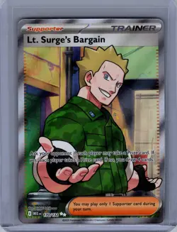 Lt. Surge's Bargain Full Art 170/132 Me01: Mega Evolution Holo POKEMON NEAR MINT - Image 1