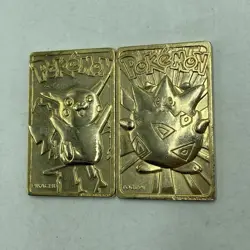 Pokemon Togepi & Pikachu 23K Gold Plated Burger King 1999 Set of 2 - Image 1