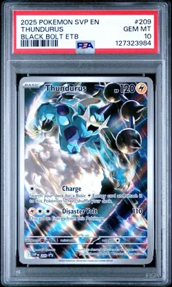 2025 POKEMON SVP EN-SV BLACK STAR PROMO #209 THUNDURUS PSA 10 - Image 1
