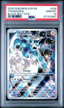 2025 POKEMON SVP EN-SV BLACK STAR PROMO #209 THUNDURUS PSA 10 - Image 3