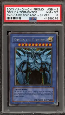 Yu-Gi-Oh! Obelisk The Tormentor Game Boy Advance Secret Rare Promo GBI-002 PSA 8 - Image 1