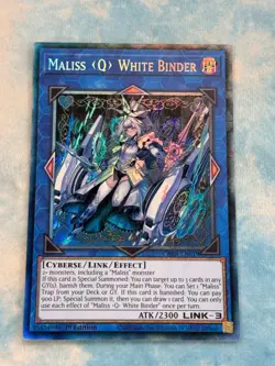 YUGIOH MALISS WHITE BINDER COLLECTORS RARE NEAR MINT CRBR-EN019 - Image 1