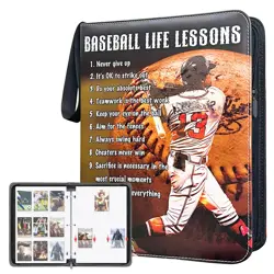 Baseball Card Binder with 900 Pockets, Trading Card Binder, 9 pocket card bin... - Image 1