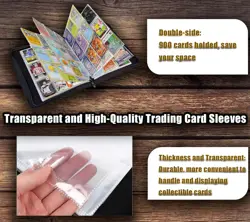 Baseball Card Binder with 900 Pockets, Trading Card Binder, 9 pocket card bin... - Image 5