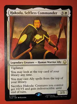 MTG: AVATAR, THE LAST AIRBENDER, RARE, HAKODA,SELFLESS COMMANDER #0037, NM,TLA - Image 1