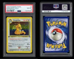 Dragonite 1st Edition Pokemon TCG #4 Fossil Holo PSA 8 - Image 1