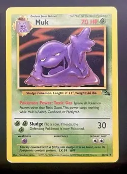 Muk 28/62 - Non-Holo- Fossil - Pokemon TCG WOTC Vintage LP - Image 1