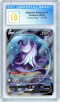 Pokemon Galarian Articuno V #170 Chilling Reign CGC Pristine 10 - Image 1
