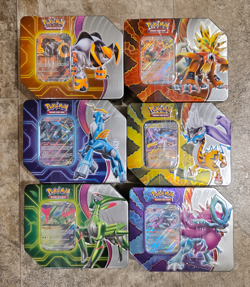 All 6 Pokemon TCG Walmart Black Friday Paradox Destinies Tins SEALED 5 Packs/Tin - Image 1