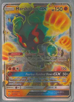 Marshadow GX 80/147 Sun & Moon Burning Shadows Full Art Ultra Rare Pokemon LP-NM - Image 1