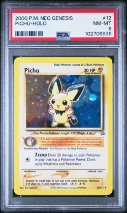 Pichu - Holo - PSA 8 - Neo Genesis - 2000 - #12/111 - Pokemon - Vintage - Image 1